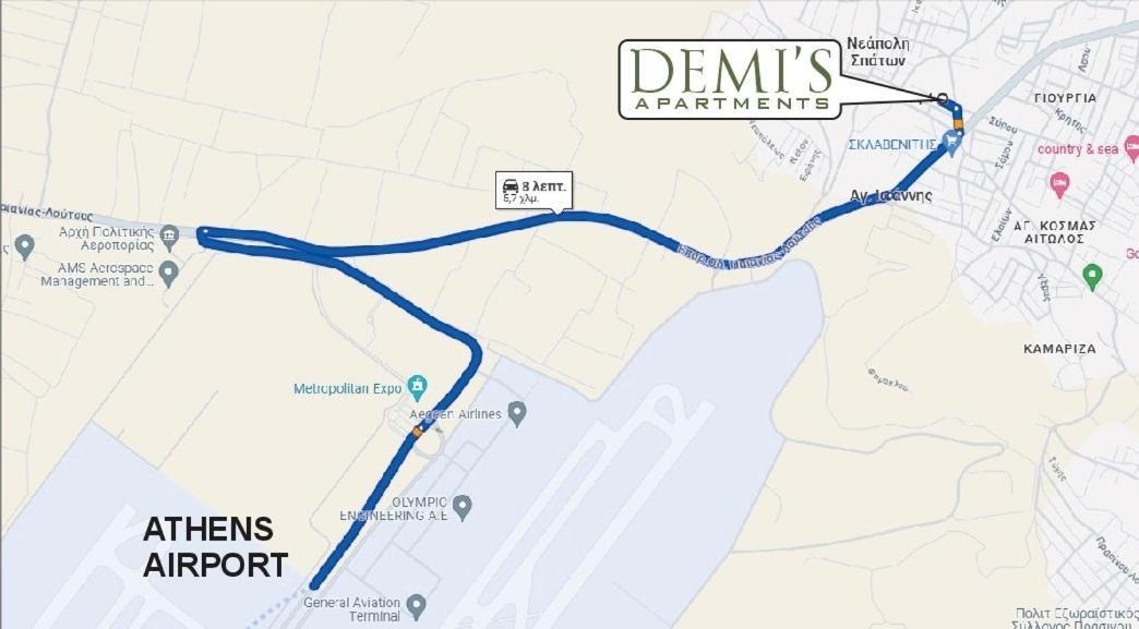Demi'S Apartments Near Athen'S Airport Artemida  Exterior foto